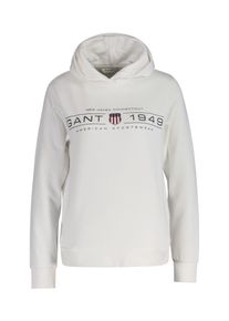 Gant Damen Hoodie "REG SHIELD HOODIE", weiß, casual, Gr. S, Sweatware, Obermaterial: 80% Baumwolle, 20% Polyester, Sweatshirts
