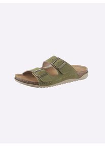 Fischer Damen Pantolette, Gr. 37, grün, Textil, Lederimitat, Schuhe