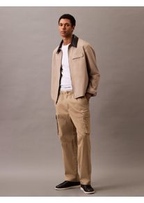 Herren Cargohose "CO PULL ON STRAIGHT CARGO PANT", grün, casual, Gr. XL, Calvin Klein Jeans, unifarben, Web, Obermaterial: 95% Baumwolle, 5%