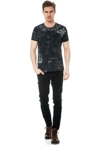 Rusty Neal Herren T-Shirt, schwarz-weiß, casual, Gr. XL, bedruckt, 100% Baumwolle, Shirts, mit modernem Print