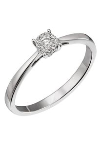 Firetti Damen Solitärring "Schmuck Geschenk Gold 585 Damenring Verlobungsring Goldring LIEBE", 60, 0,32 ct SI = kleine Einschlüsse, Weißgold