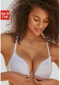 Vivance Damen Push-up-BH, Gr. 80, weiß, Spitze, Obermaterial: 78% Polyamid, 22% Elasthan, feminin, BHs, mit feiner Spitze und praktischem
