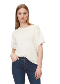 Marc O'Polo Damen T-Shirt "aus softer Bio-Baumwolle", weiß, Basic, Gr. XL, MARC O'POLO DENIM, unifarben, Obermaterial: 100% Baumwolle, Shirts