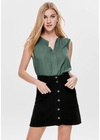 Only Damen Blusentop "ONLKIMMI S/L TOP WVN NOOS", grün, feminin, Gr. 42, unifarben, Web, Obermaterial: 100% Viskose (LENZING ECOVERO), Blusen