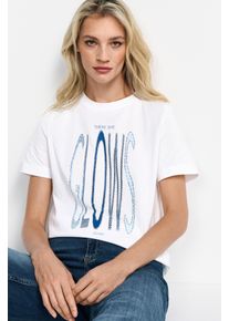 RICHROYAL Damen Kurzarmshirt, weiß, casual, Gr. M, Single Jersey, Obermaterial: 100% Baumwolle, Shirts, Print "There she GLOWS again"