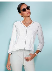CRÉATION L CREATION L Damen 3/4-Arm-Shirt "Shirt", weiß, Gr. 40, unifarben, 66% Polyester, 28% Viskose, 6% Elasthan, Shirts