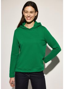 Cecil Damen Hoodie, grün, casual, Gr. S, unifarben, Web, 80% Baumwolle, 20% Polyester, Sweatshirts, im soften Baumwoll-Mix