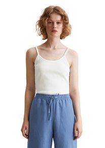 Marc O'Polo Damen T-Shirt "aus Rippjersey", weiß, Gr. XXL, MARC O'POLO DENIM, unifarben, Obermaterial: 96% Baumwolle, 4% Elasthan, Shirts