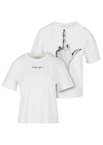 MISS TEE Herren Kurzarmshirt "Miss Tee Damen I Don't Give A F Tee", weiß, casual, Gr. M, unifarben, 100% Baumwolle, Shirts