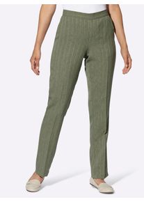 Classic Basics Damen Schlupfhose, grün, Gr. 38, meliert, gemustert, gestreift, 100% Polyester, Hosen