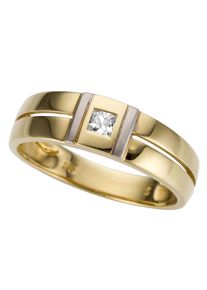 Firetti Herren Goldring "Schmuck Geschenk Gold 333 Herrenring Goldring", 21, Gelbgold 333, 7mm, weiß, Gelbgold 333, Fingerringe, mit Zirkonia (synth.)