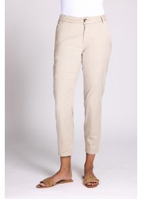 Zhrill Damen 3/4-Hose "TILLI", beige, casual, Gr. XL, unifarben, Web, Obermaterial: 67% Baumwolle, 30% Lyocell (TENCEL), 3% Elasthan, Hosen, mit