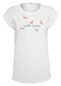 MisterTee Herren T-Shirt "MisterTee Damen Ladies Self-Care Tee", weiß, casual, Gr. XS, bedruckt, 100% Baumwolle, Shirts