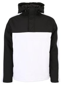 Urban Classics Herren Allwetterjacke "Urban Classics Herren 3-Tone Padded Pull Over Hooded Jacket", schwarz-weiß, casual, Gr. XXL, gestreift, 100%
