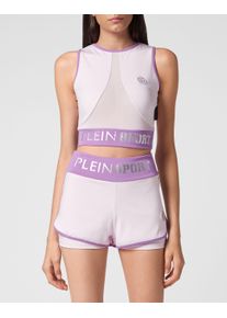 Plein Sport Damen Lauftop "Sport Top"30, lila, Gr. M, Obermaterial: 90% Polyester, 10% Elasthan, Tops