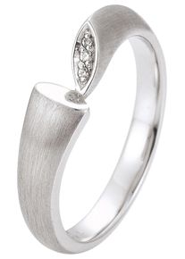 Jobo Damen Fingerring, 62, SI = kleine Einschlüsse, Weißgold 585-Diamanten, weiß, Weißgold 585, Diamanten, Fingerringe, 585 Weißgold mit 3 Diamanten