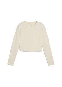 Puma Damen T-Shirt "WARDROBE ESS Kurzes figurbetontes T-Shirt Damen", weiß, Gr. XS, clean, Obermaterial: 5% Elasthan, 95% Baumwolle; Rippe: 20%