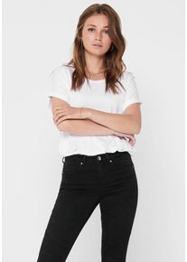 Only Damen T-Shirt "ONLMOSTER S/S O-NECK TOP NOOS JRS", weiß, casual, Gr. XXL, unifarben, Jersey, Obermaterial: 75% Viskose, 20% Polyester, 5%