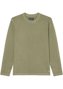 Marc O'Polo MARC O'POLO Herren Langarmshirt "T-shirt, long sleeve, crew neck, embroidery", grün, casual, Gr. S, Single Jersey, Obermaterial: 100% Baumwolle,
