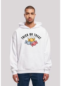 F4NT4STIC Herren Kapuzenpullover "Trick Or Treat Halloween", weiß, casual, Gr. M, Obermaterial: 100% Baumwolle, Pullover, Print