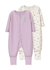name it Kinder Schlafanzug "NBFNIGHTSUIT 2P ZIP FF JET DOT NOOS", Gr. 56, grün, Jersey, Obermaterial: 100% Baumwolle, bedruckt, casual, Homewear-Sets