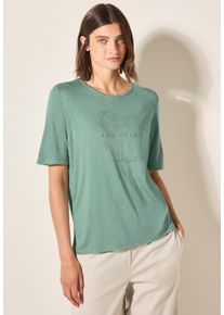 Cecil Damen T-Shirtmatcha grün, casual, Gr. XL, bedruckt, Stoff, 55% Polyester, 45% Viskose, Shirts, mit Grafik-Print