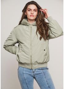 Rino & Pelle RINO & PELLE Damen Bomberjacke, grün, casual, Gr. 44, unifarben, Obermaterial: 100% Nylon. Futter: 100% Polyester, Jacken, mit flauschiger Kapuze