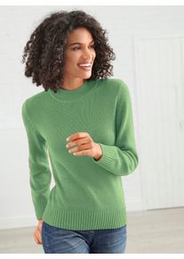 Casual Looks Damen Stehkragenpullover "Pullover", grün, Gr. 36, meliert, unifarben, 50% Baumwolle, 50% Polyacryl, Pullover