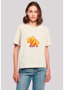 F4NT4STIC Damen T-Shirt "Süßer Triceratops Dinosaurier", weiß, casual, Gr. XL, Obermaterial: 100% Baumwolle, Shirts, Premium Qualität