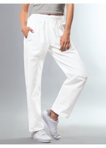 TRIGEMA Damen Jerseyhose "TRIGEMA Freizeithose aus 100% Baumwolle", weiß, casual, Gr. M, 100% Baumwolle, Hosen