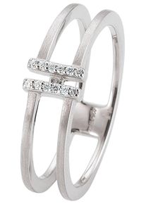 Jobo Damen Fingerring, 52, SI = kleine Einschlüsse, Weißgold 585-Diamanten, weiß, Weißgold 585, Diamanten, Fingerringe, 585 Weißgold mit 12 Diamanten