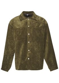 DEF Herren Langarmhemd "DEF Herren DEF Cord Shirt", grün, Gr. S, unifarben, 84% Polyester, 16% Polyamid, Hemden