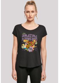 F4NT4STIC Damen T-Shirt "Long Cut Shirt 'Scooby Doo The Amazing Scooby'", schwarz, casual, Gr. XS, Obermaterial: 100% Baumwolle, Shirts,