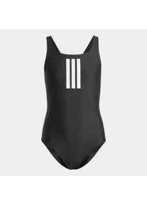Mädchen Badeanzug "3S MID SUIT GY", schwarz-weiß, sportlich, Gr. 128, adidas Performance, Obermaterial: 78% Polyamid, 22% Elasthan, Badeanzüge
