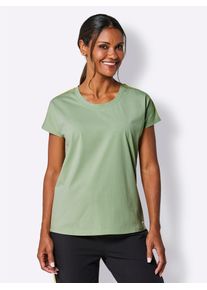 feel good Damen Kurzarmshirt "Shirt", Gr. 36, grün, 95% Baumwolle, 5% Elasthan, unifarben, Shirts