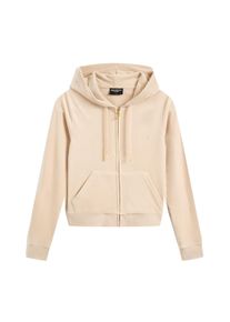 Juicy Couture Damen Kapuzennickijacke "ROBERTSON HOODIE GOLD _ Damen", braun, Gr. L, 95% POLYESTER, 5% ELASTAN, Jacken, Trainingsjacke Damen,