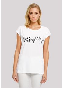 F4NT4STIC Damen T-Shirt "Herzschlag Fußball", weiß, casual, Gr. XXL, Obermaterial: 100% Baumwolle, Shirts, Premium Qualität