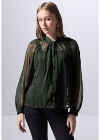 Damen Chiffonbluse, grün, casual, Gr. 44, STREET ONE STUDIO, bedruckt, Chiffon, 100% Polyester, Blusen, mit allover Print