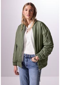Damen Blouson, grün, casual, Gr. 46, STREET ONE STUDIO, unifarben, Stoff, Obermaterial: 100% Polyester; Futter: 100% Polyester, Jacken, mit