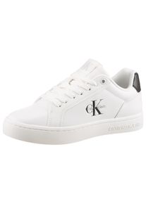 Damen Plateausneaker "CLASSIC CUPSOLE MONO LTH WN", Calvin Klein Jeans, Gr. 39, schwarz-weiß, Leder, Synthetik, unifarben mit Farbeinsatz, sportlich,