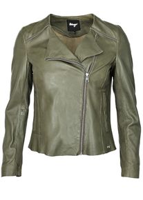 Maze Damen Lederjacke "42021103", grün, Gr. L, Obermaterial: 100% Lammleder / Innenfutter: 100% Polyester/ Ärmelfutter: 100% Polyester, Jacken
