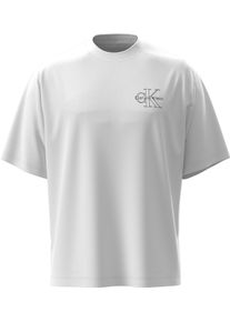 Herren T-Shirt "A- SS REL SEASONAL MONOLOGO TEE", weiß, casual, Gr. S, Calvin Klein Jeans, unifarben, Single Jersey, Obermaterial: 100% Baumwolle,