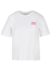 MISS TEE Herren T-Shirt "Miss Tee Damen Cute But Psycho Tee", weiß, casual, Gr. M, bedruckt, 100% Baumwolle, Shirts