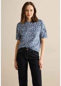 Cecil Damen Print-Shirt, weiß, casual, Gr. L, bedruckt, Web, Stoff, 48% Baumwolle, 48% Modal, 4% Elasthan, Shirts, mit Minimal Muster
