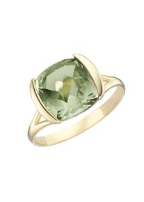 Luigi Merano Damen Goldring "mit quadrat. / abgerundeten Edelstein, Gold 375", 60, Gelbgold 375, grün, Gelbgold 375, Fingerringe