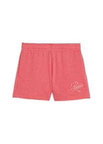 Puma Kinder Sporthose "Essentials Script Shorts Mädchen"peach frost rot, Gr. 140, bedruckt, Obermaterial: 68% Baumwolle, 32% Polyester;