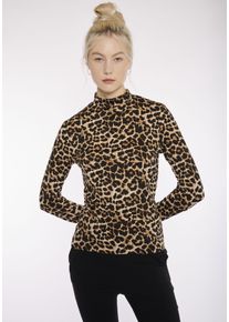 Haily's HAILY’S Damen Langarmshirt "LS P TP Ki44mmy", beige, feminin, Gr. XS, animal-print, Jersey, Obermaterial: 92% Polyester, 8% Elasthan, Shirts