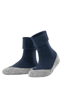 Falke Damen Haussocken "Cosyshoe", Gr. 37, blau, Schurwolle, Polyamid, unifarben, Socken, mit Merinowolle & rutschhemmender Sohle