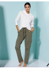 feel good Damen Langarmshirt "Shirt", Gr. 44, weiß, 70% Baumwolle, 25% Polyester, 5% Elasthan, unifarben, Shirts