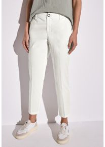Street One Damen Chinohose, weiß, casual, Gr. 44, unifarben, Web, 97% Baumwolle, 3% Elasthan, Hosen, mit Elastikbund